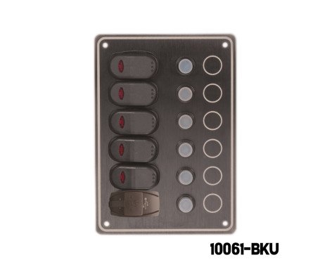 AAA - 5 Switches - 1USB Port Switch Panel